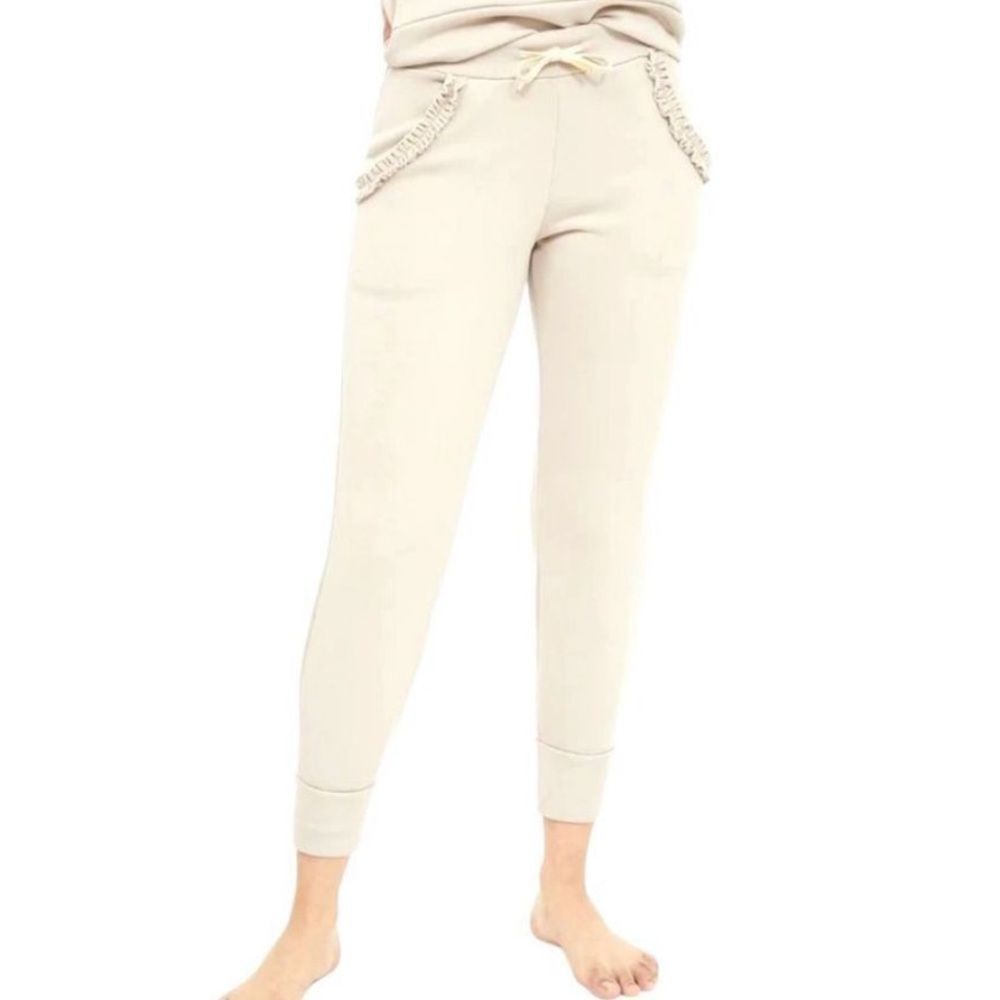 GENERATION LOVE Women’s Astra Ruffle Pant Jogger Cream XXS NWT